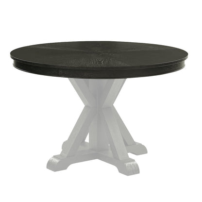 Rylie Dining Table with Game Top, Black Finish with Sand Vegan Leather