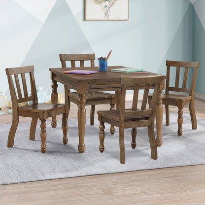 Joanna Kids 5PC Dining Set, Mocha Finish
