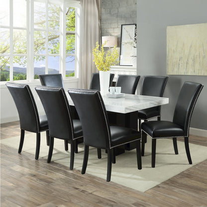 Camila 9PC Rectangle Dining Set Black Chair