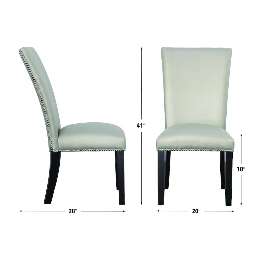 Camila 5PC Rectangle Dining Set Silver Chair