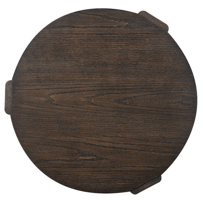 Salina Espresso Round End Table