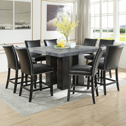 Camila Square 9PC Counter Set Black Chair