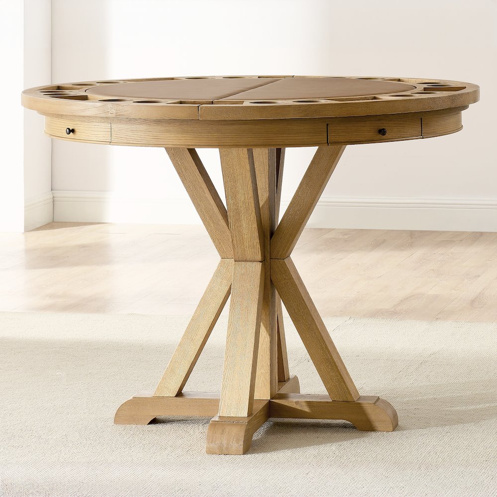Rylie Counter Table with Game Top, Natural Finish