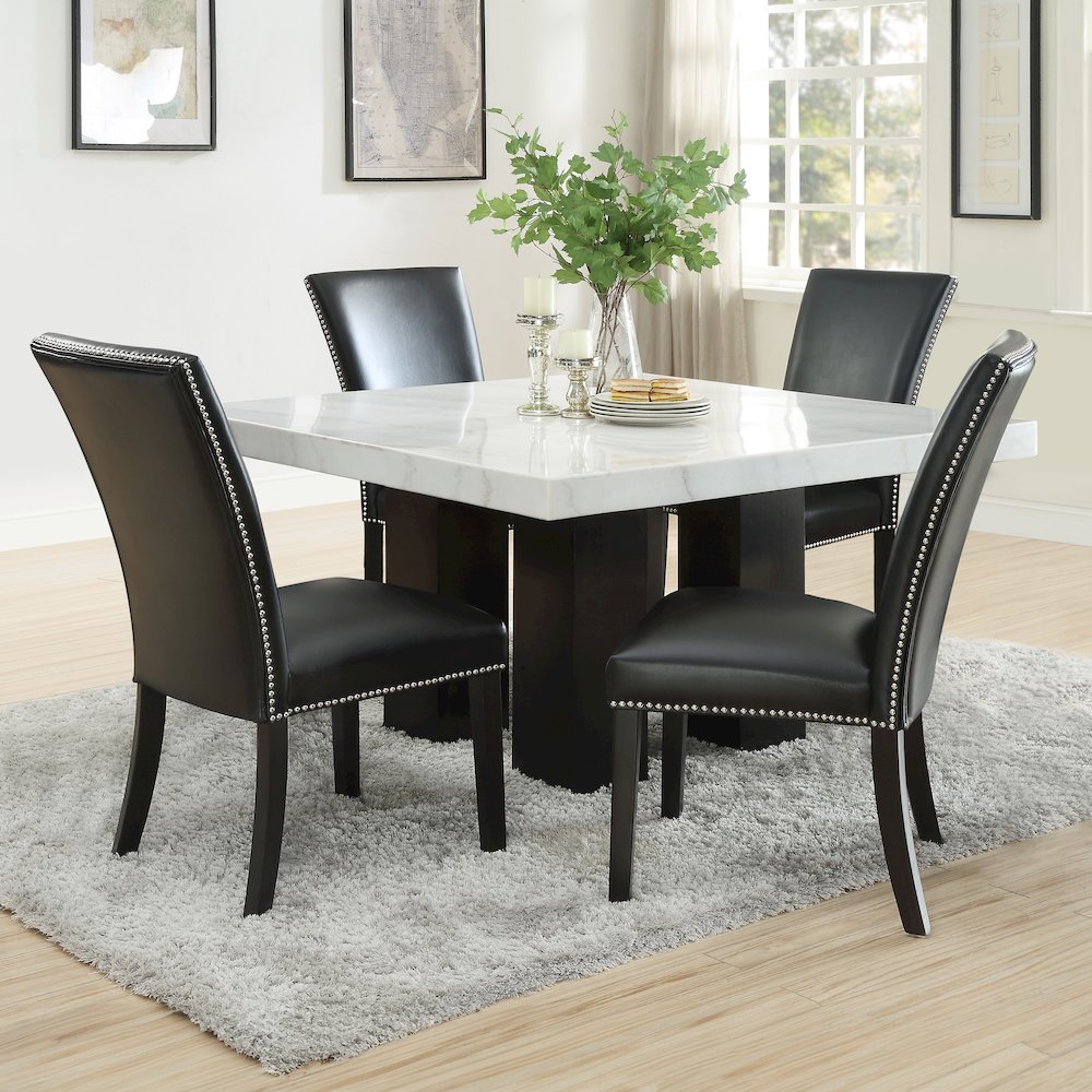 Camila Square 5PC Dining Set Black Chair
