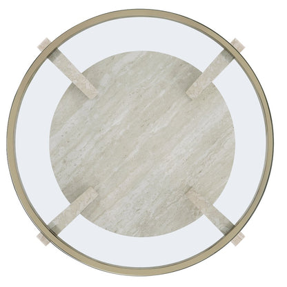 Wanda 24″ Round Glass Top End Table