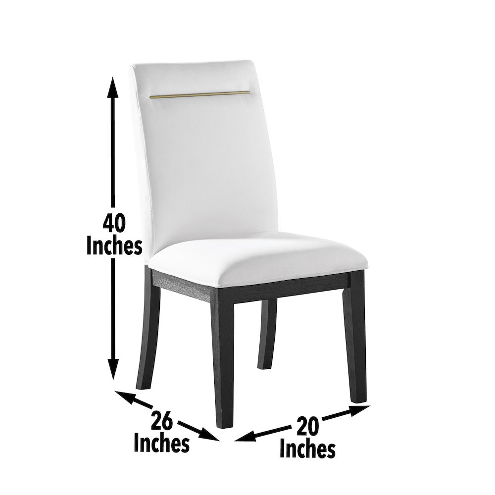 Yves Black Dining Table With 4 White Chairs