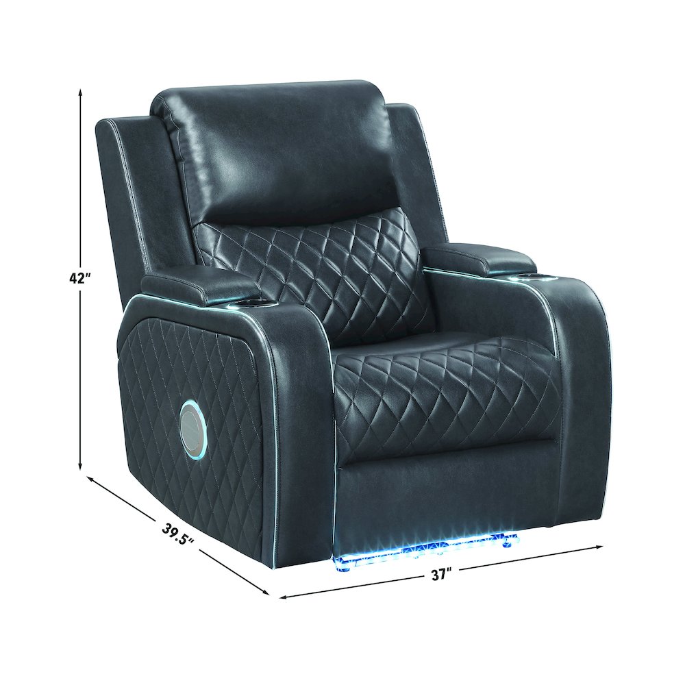 Luna Charcoal Power Recliner