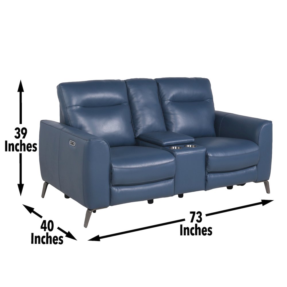 Sansa Power Reclining Console Loveseat - Ocean