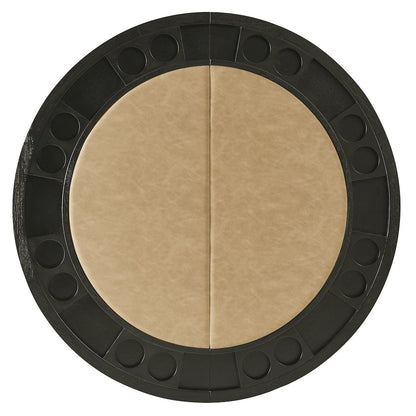 Rylie Counter Table with Game Top, Black Finish with Sand Vegan Leather