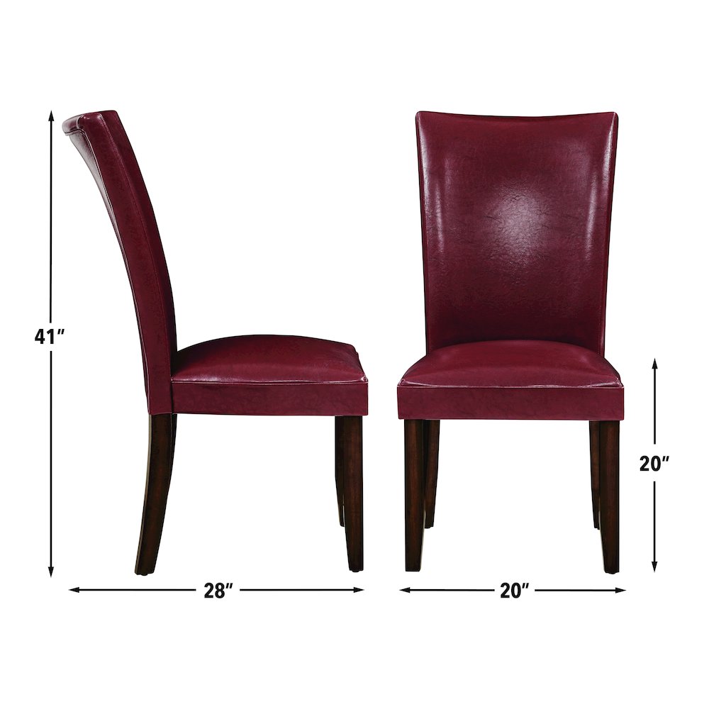 Hartford 72in Dining Set 7 PC with Red Chairs
