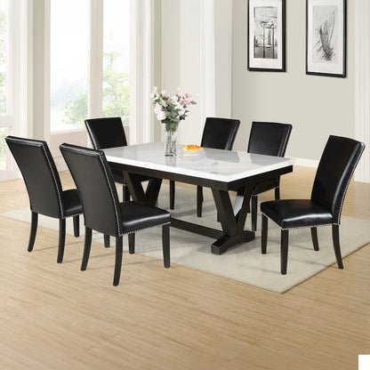Finley White Table Black Chair 5pc