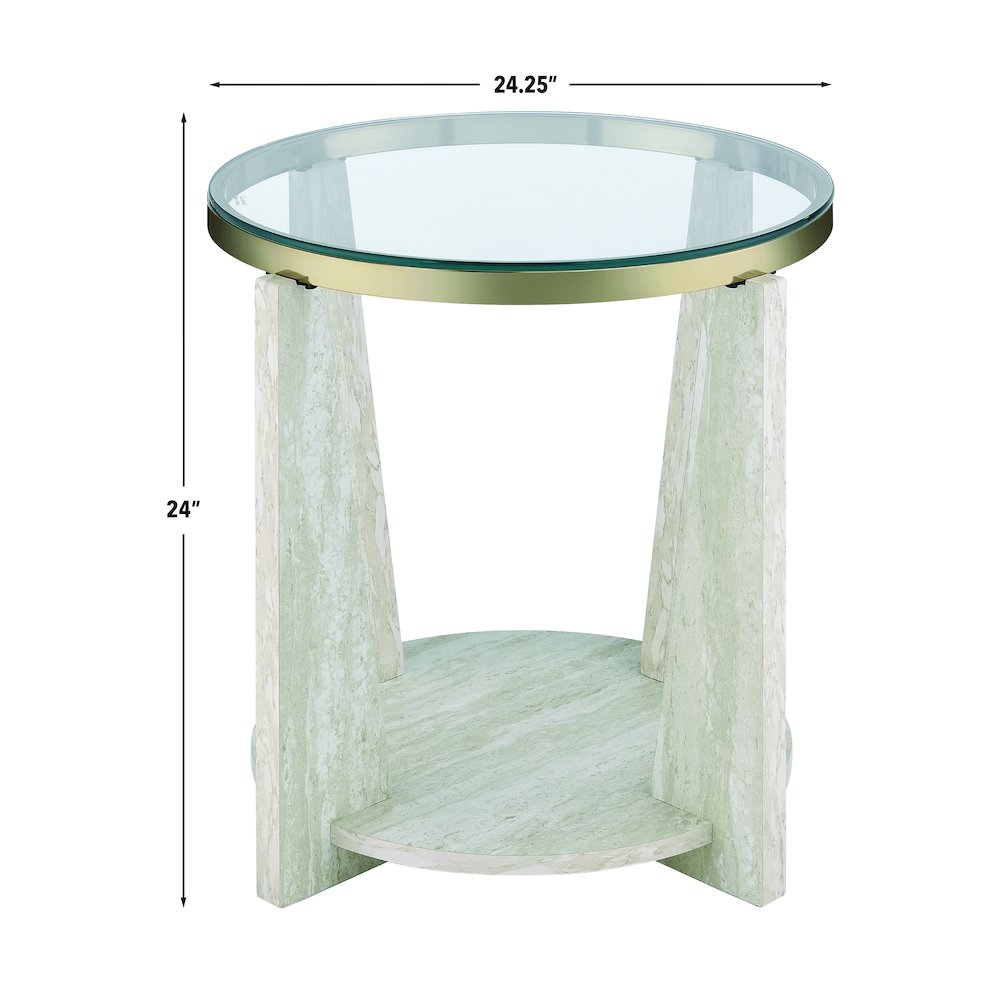 Wanda 24″ Round Glass Top End Table