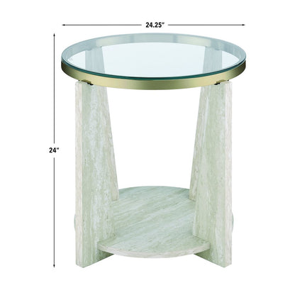 Wanda 24″ Round Glass Top End Table