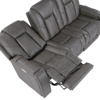 Daniel Triple Power Leather Theater Sofa