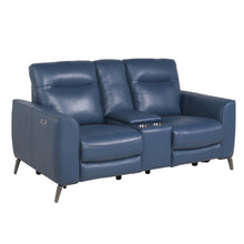 Sansa Power Reclining Console Loveseat - Ocean