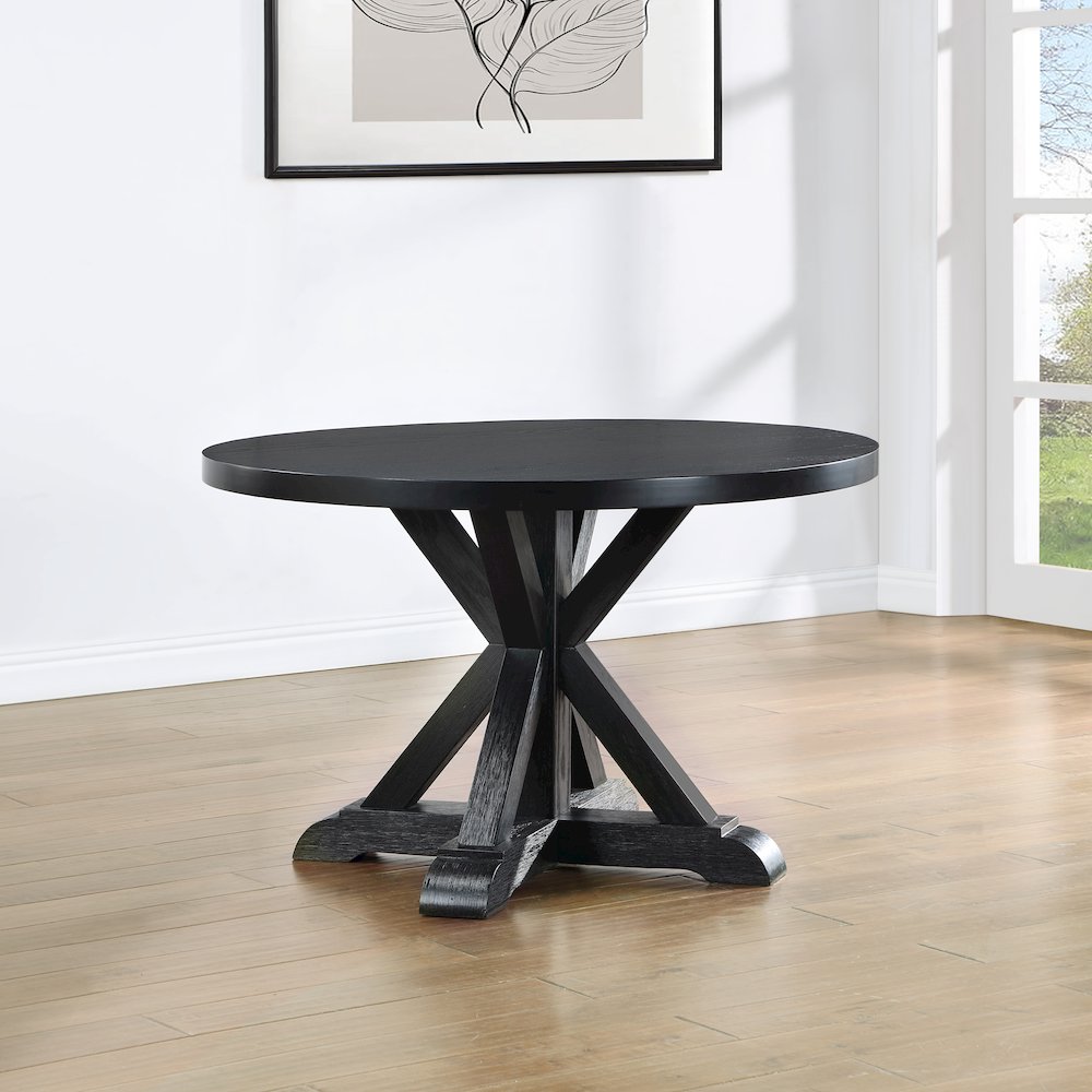 Molly Black 48" Table with 4 Magnolia Chairs