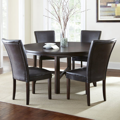 Hartford 72in Dining Set 5 PC with Brown Chairs
