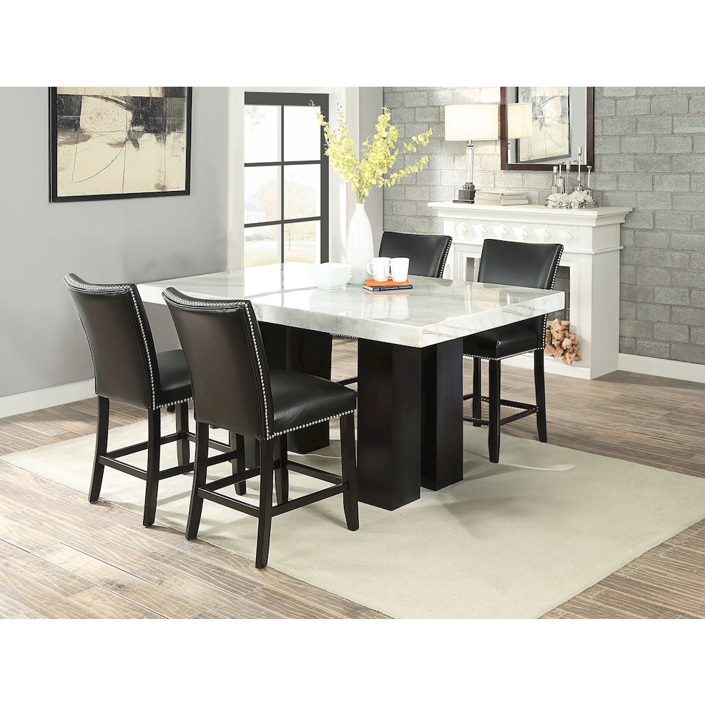Camila 5PC Rectangle Counter Set Black Chair