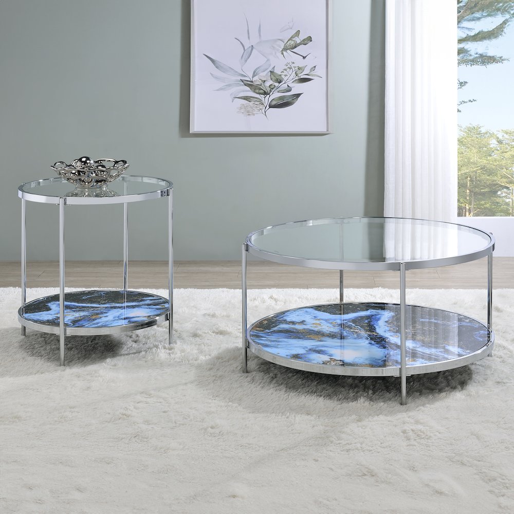 Averie Reversible Round End Table