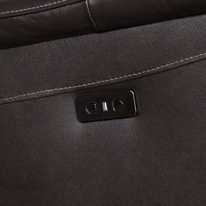 Alexandria 6-Piece Dual-Power Leather Reclining Sectiona, Chocolate