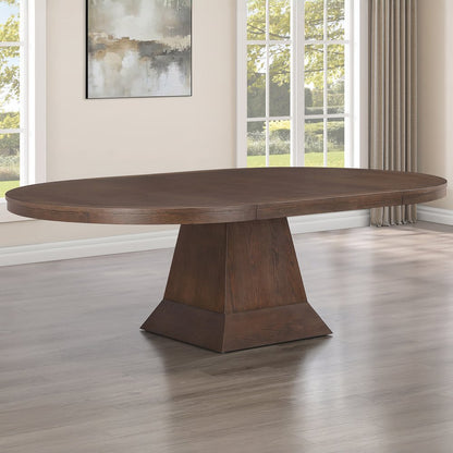 Vaughn Coffee 7-Piece 60-96" Dining Set, 6 Vaughn Black Side Chairs