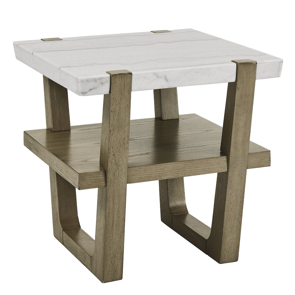 Perth White Marble 3-Piece Table Set (Cocktail, End & Sofa Table)
