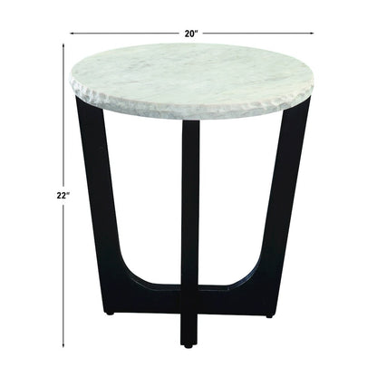 Chrissy White Marble Top End Table
