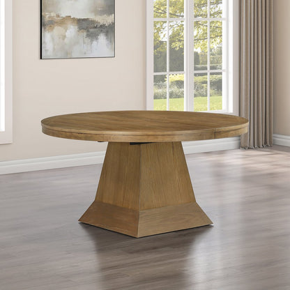 Vaughn 7-Piece 60-96" Driftwood Dining Set, 6 Willow Black Side Chairs