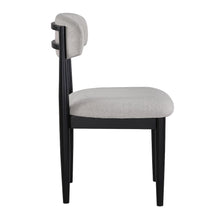 Magnolia 52-inch Round Dining Table & 6 Upholstered Side Chairs, Black Finish