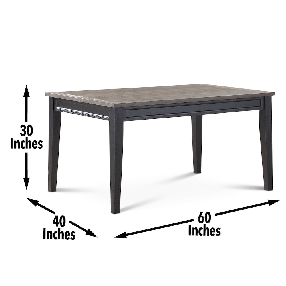 Raven Noir Dining Table with Bench and 4 Chairs