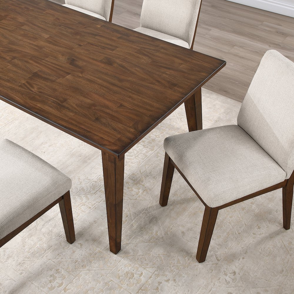 Canton 5-Piece 72″ Upholstered Side Chair Dining Set
