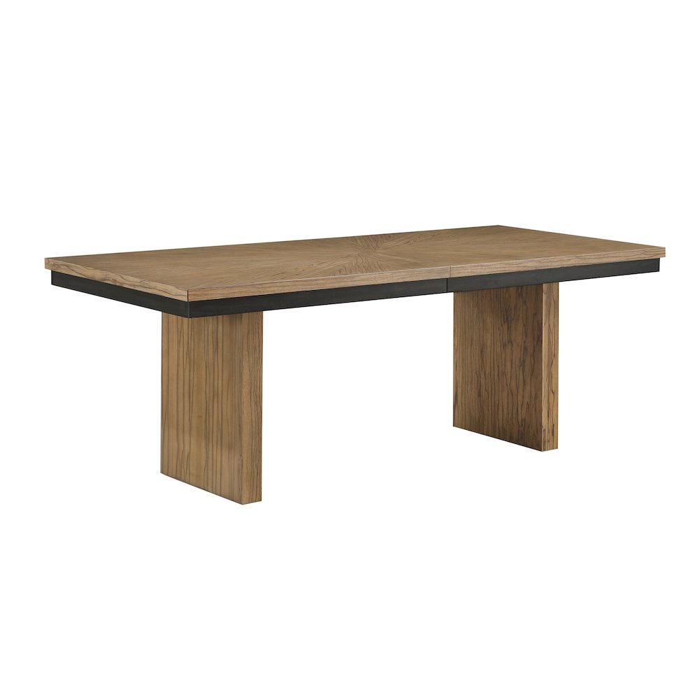 Upholstered Rubberwood Extendable Dining Table with Chairs 7 Piece Set, Brown