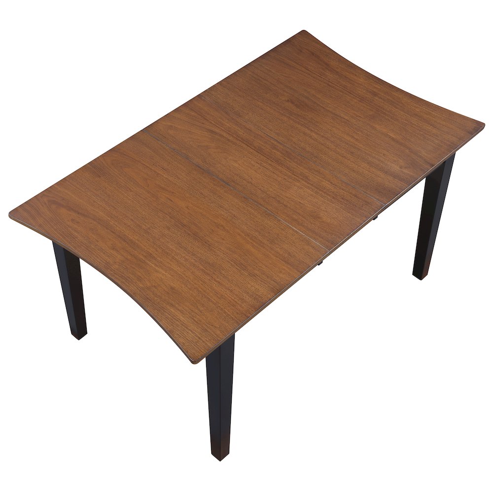 Joplin 50-62" Dining Table w/12" Leaf, Walnut and Ebony finish