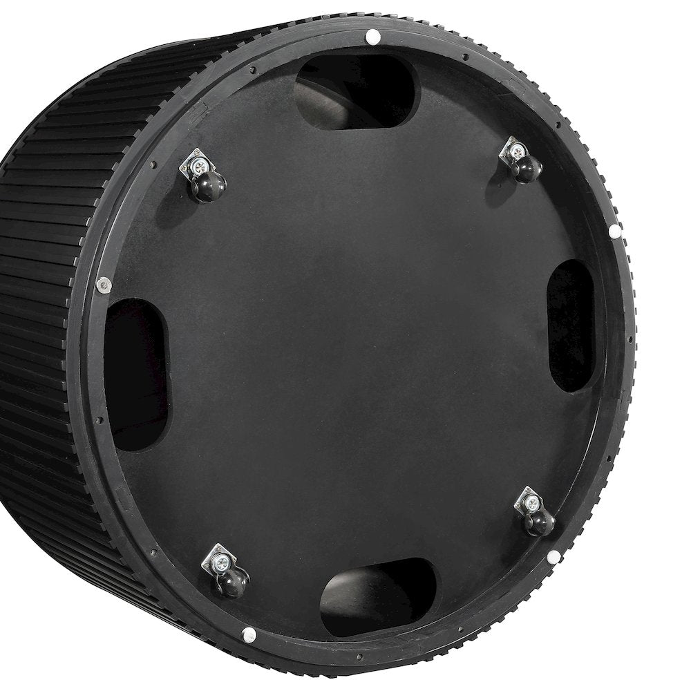 Colvin 36" Round Coffee Table with Casters, Black Finish