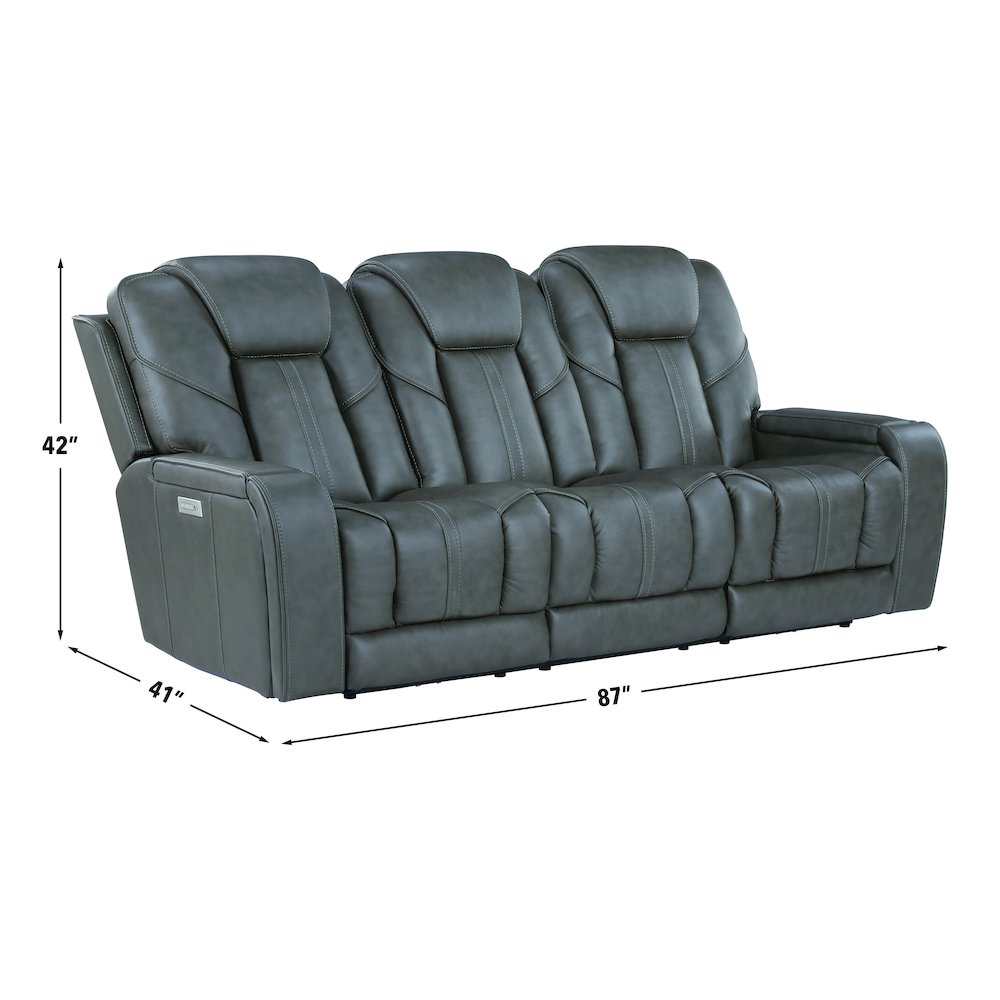Daniel Triple Power Leather Theater Sofa