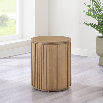 Colvin Round End Table, Toffee Finish