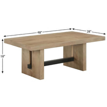 Brown Coffee Table with MDF Top Rubberwood Frame and Iron Legs