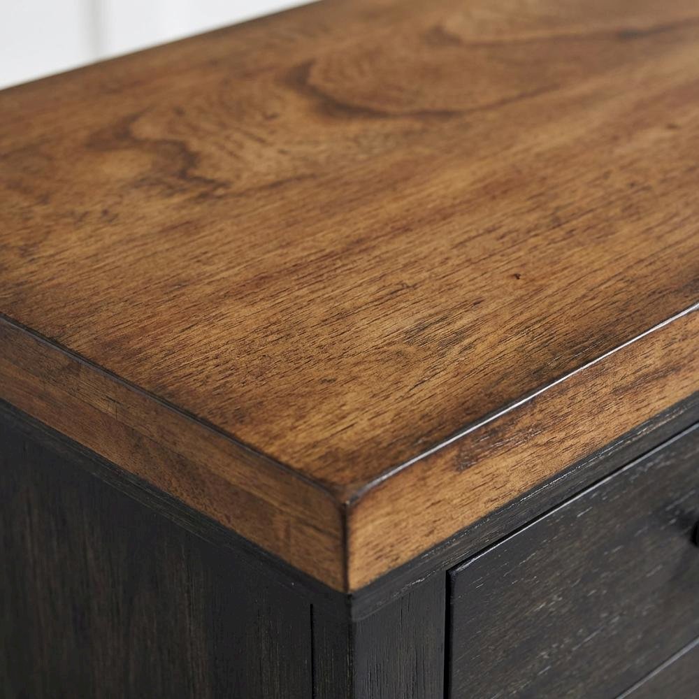 Brown Wood Bedroom Nightstand with Minimalist Design and Spacious Top