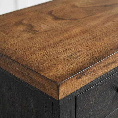 Brown Wood Bedroom Nightstand with Minimalist Design and Spacious Top