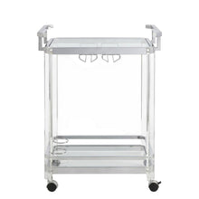 Chrome Kitchen Server Cart with Sturdy Metal Frame and Modern Design