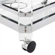 Chrome Kitchen Server Cart with Sturdy Metal Frame and Modern Design