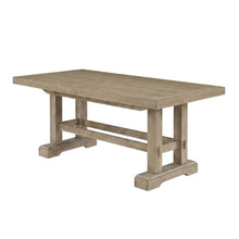 Sand Rectangular Dining Table, Double Pedestal, Extension Leaves, Seats 10