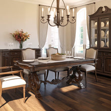 Warm Pecan 96" Extendable Dining Table – Large Oak Veneer Table for 8–10 People