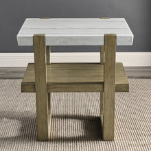 Perth White Marble Top End Table