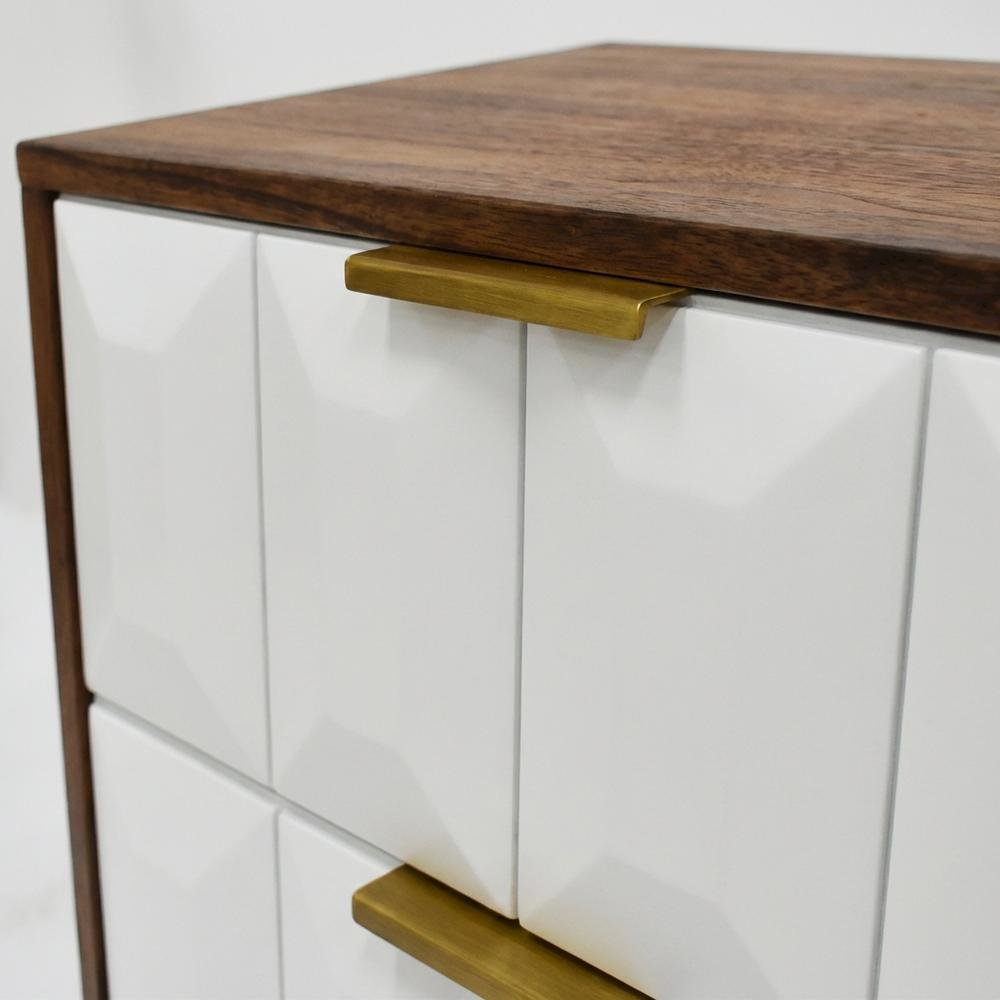 Black Modern Bedroom Nightstand with Minimalist Design and Metal Frame