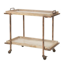 Light Distressed Finish Serving Cart with Ample Storage and Sturdy Construction
