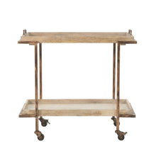 Light Distressed Finish Serving Cart with Ample Storage and Sturdy Construction