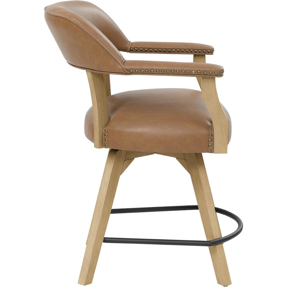Swivel Counter Armchair with Backs and with Arm Rest Design