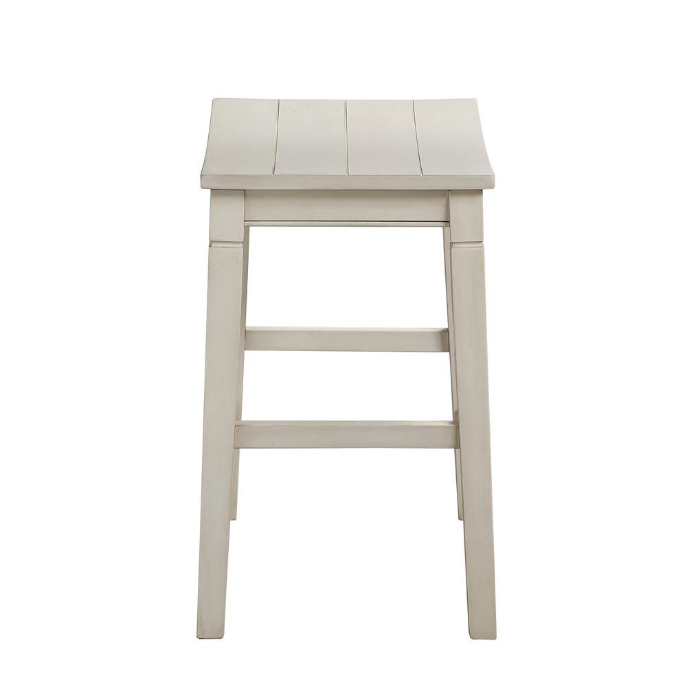Counter Height Dining Set in Weathered Ivory with Acacia Veneer Tabletop