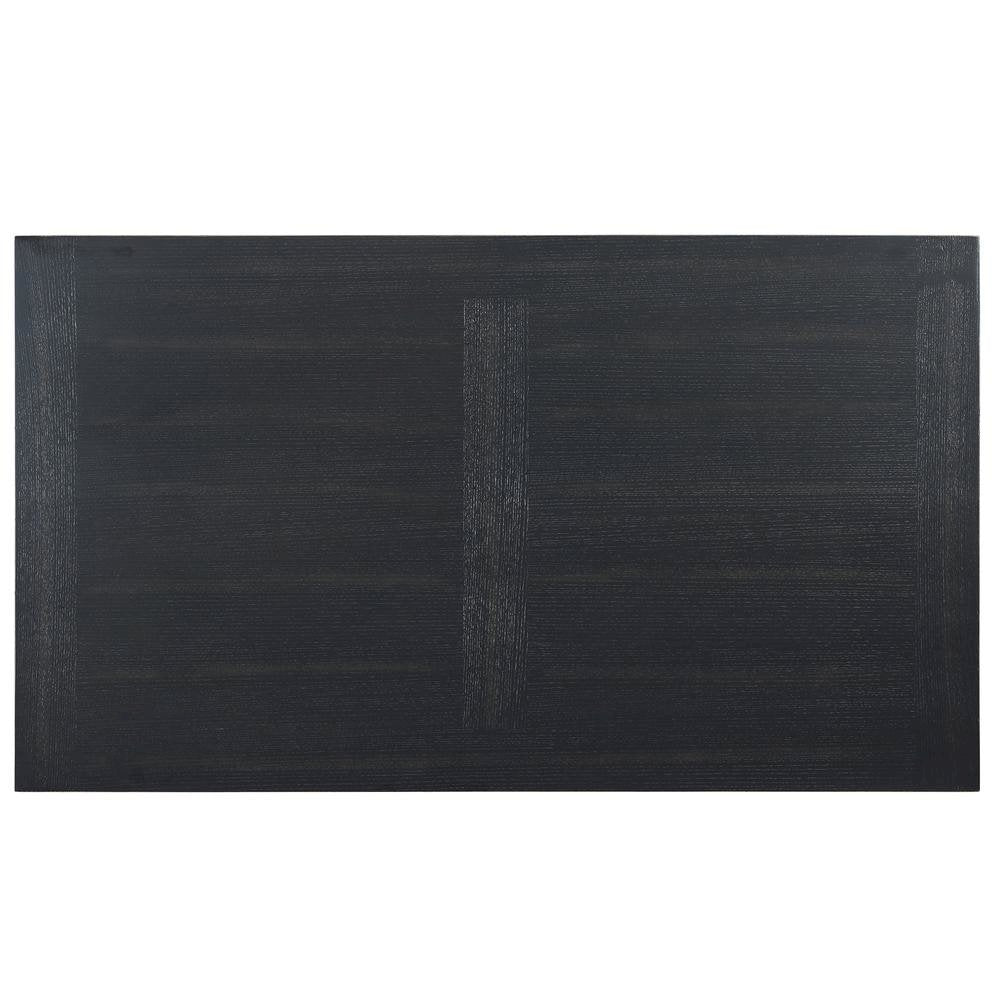 Elegant Ebony Cocktail Table with Ash Veneer Top and Solid Rubberwood Legs